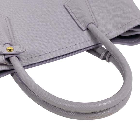 Prada Double Medium Handbag, 2-Way Shoulder Bag, Leather, Light Purple, 1BG77... - Picture 10 of 14